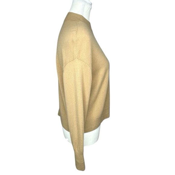 Everlane‎ Women's Camel The Cashmere Crop Mockneck Sweater S/C38.25 - Picture 3 of 12
